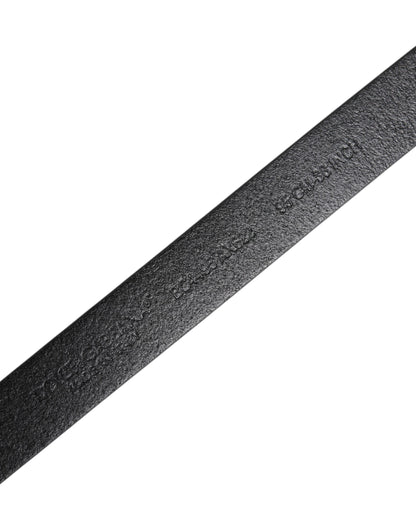 Dolce &amp; Gabbana – Gürtel aus schwarzem Kalbsleder mit goldener Metallschnalle