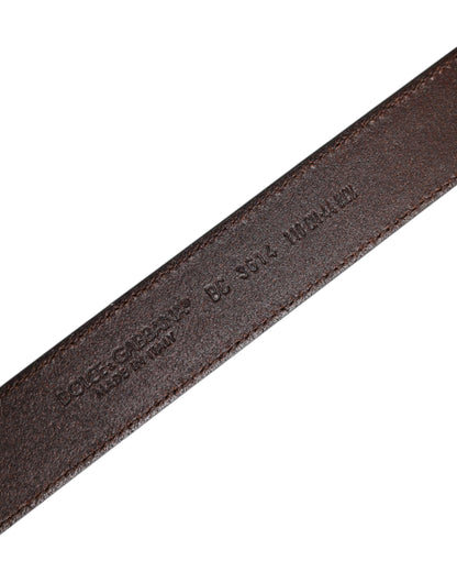 Dolce &amp; Gabbana Brauner Ledergürtel mit silberner Metallschnalle