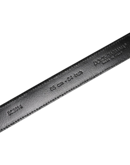 Dolce &amp; Gabbana – Grauer Ledergürtel mit silberfarbener Metallschnalle