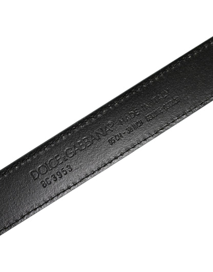 Dolce &amp; Gabbana – Grüner Ledergürtel mit silberfarbener Metallschnalle