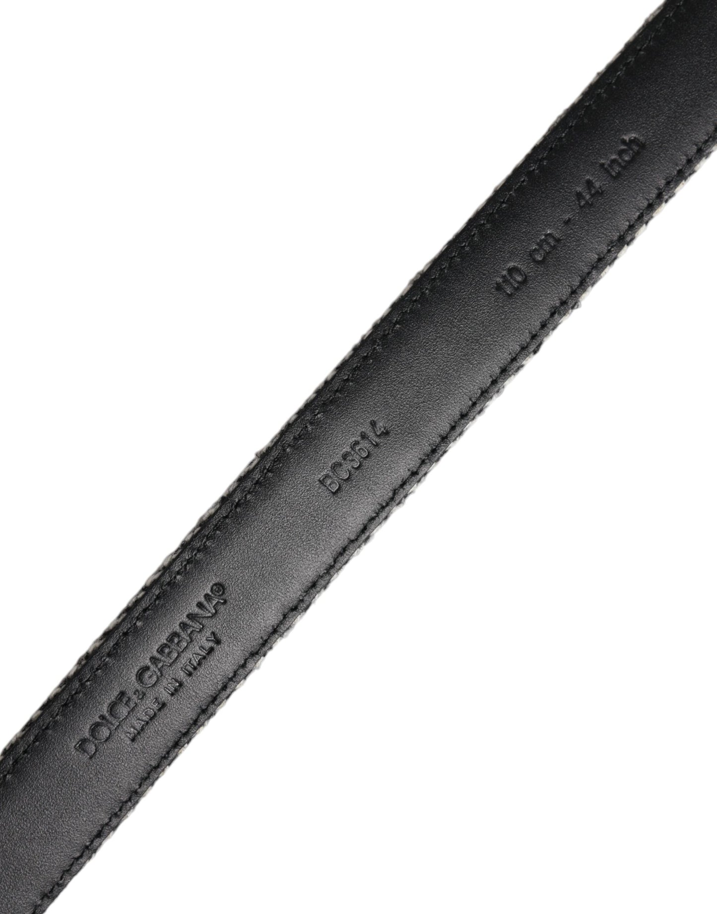 Dolce &amp; Gabbana – Gürtel mit Metallschnalle in Schwarz und Weiß, Silber