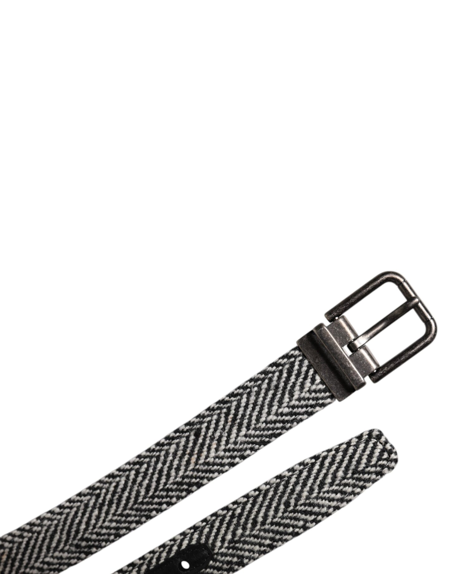 Dolce &amp; Gabbana – Gürtel mit Metallschnalle in Schwarz und Weiß, Silber