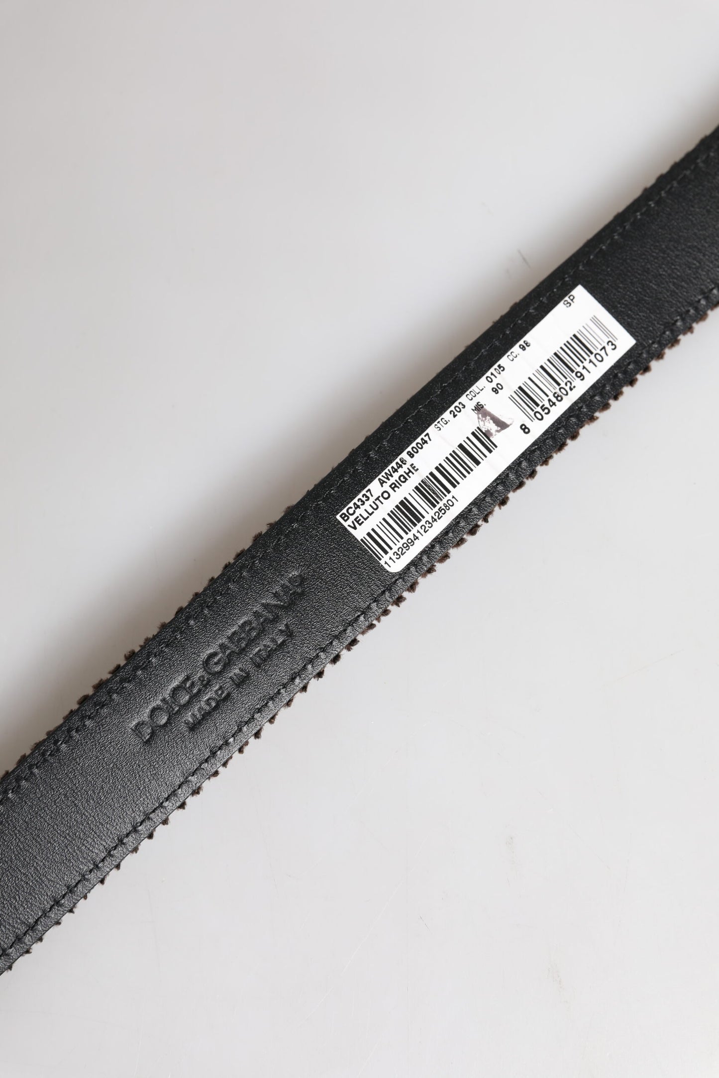 Dolce &amp; Gabbana Brauner Samtgürtel mit Metallschnalle