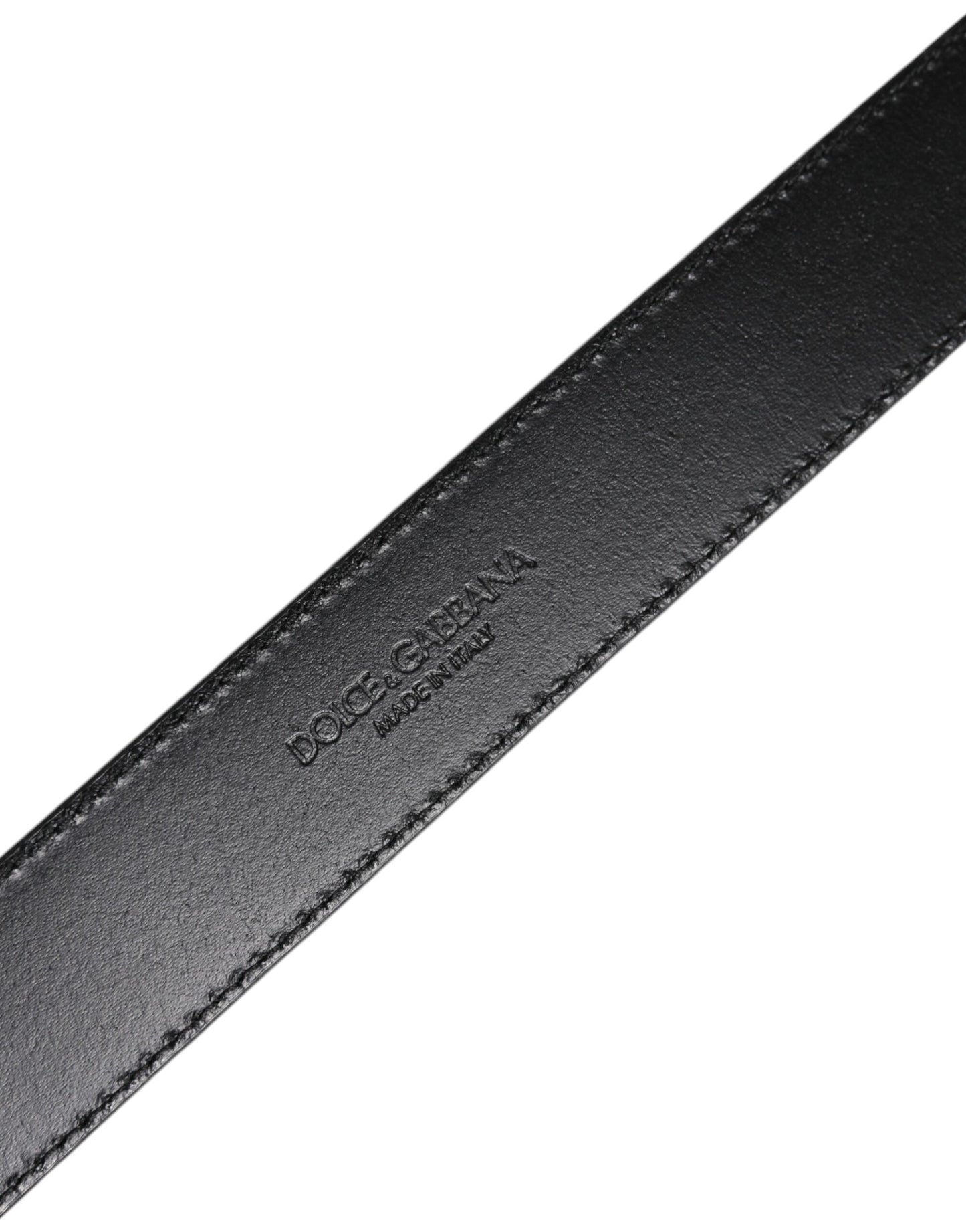 Dolce &amp; Gabbana Silberner Ledergürtel mit klassischer Metall-Logoschnalle