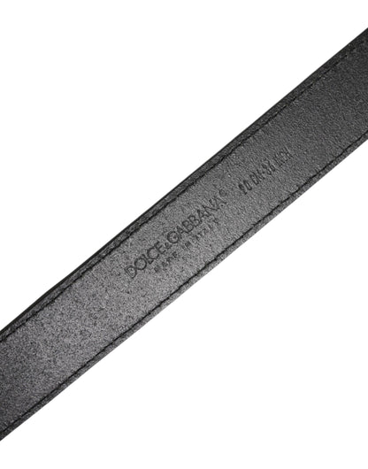 Dolce &amp; Gabbana Brauner Samtledergürtel mit Logoschnalle