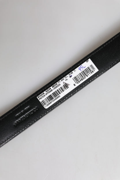 Dolce &amp; Gabbana – Brauner Gürtel aus exotischem Leder mit Metall-Logoschnalle