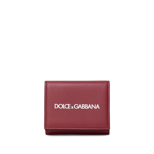 Dolce &amp; Gabbana Rotes Kalbsleder-Portemonnaie