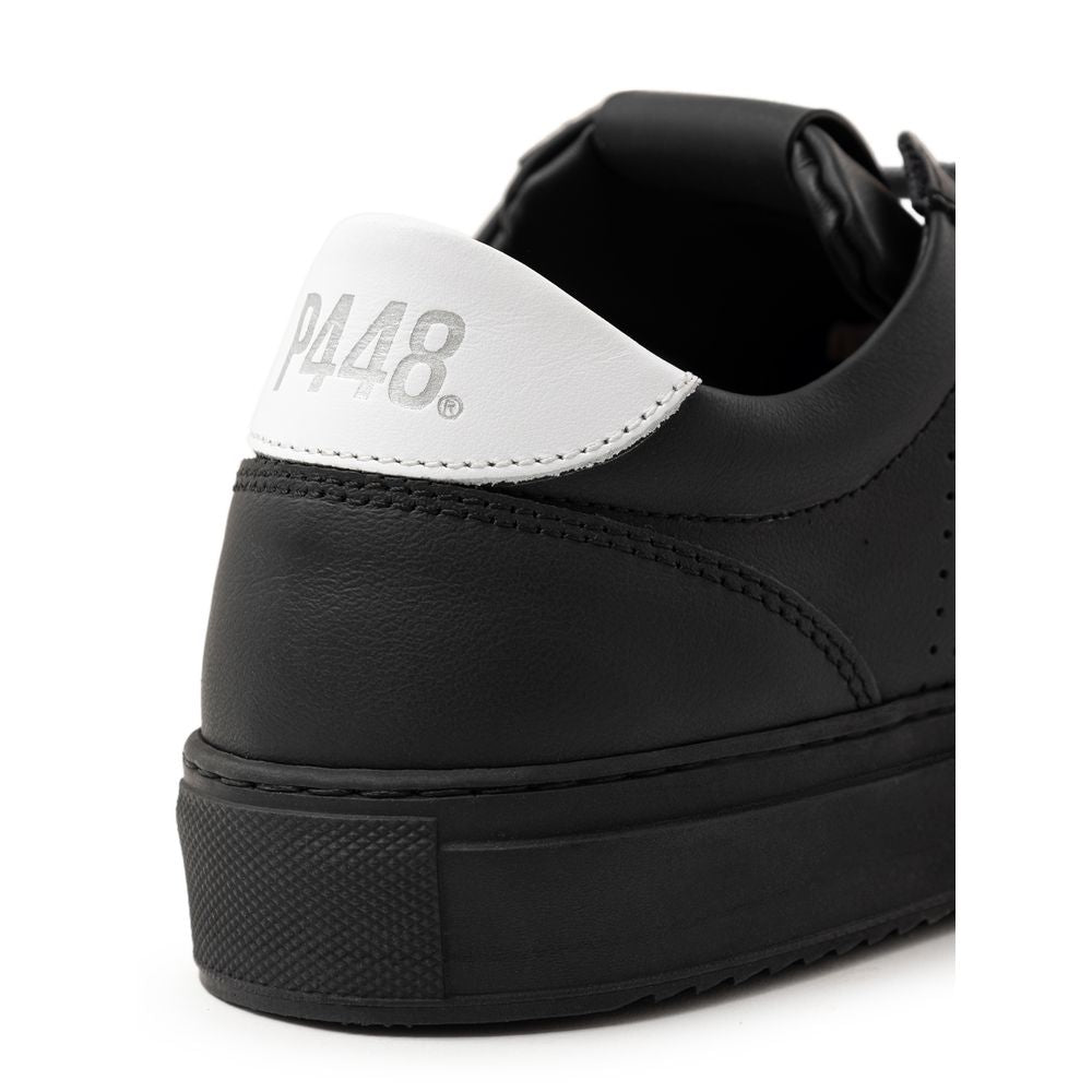 P448 Sportliche Sneaker aus schwarzem Leder