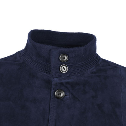 Emilio Romanelli Herren-Bomberjacke aus blauem Kalbsleder