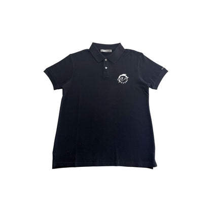 Trussardi Beachwear Schwarzes Poloshirt aus Baumwolle für Herren
