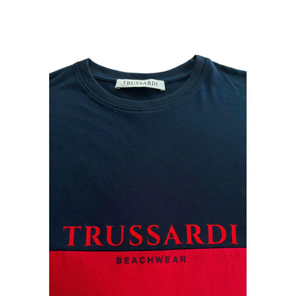 Trussardi Beachwear Rotes Herren-T-Shirt aus Baumwolle