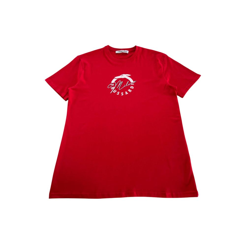 Trussardi Beachwear „Rotes Baumwoll-Herren-T-Shirt“