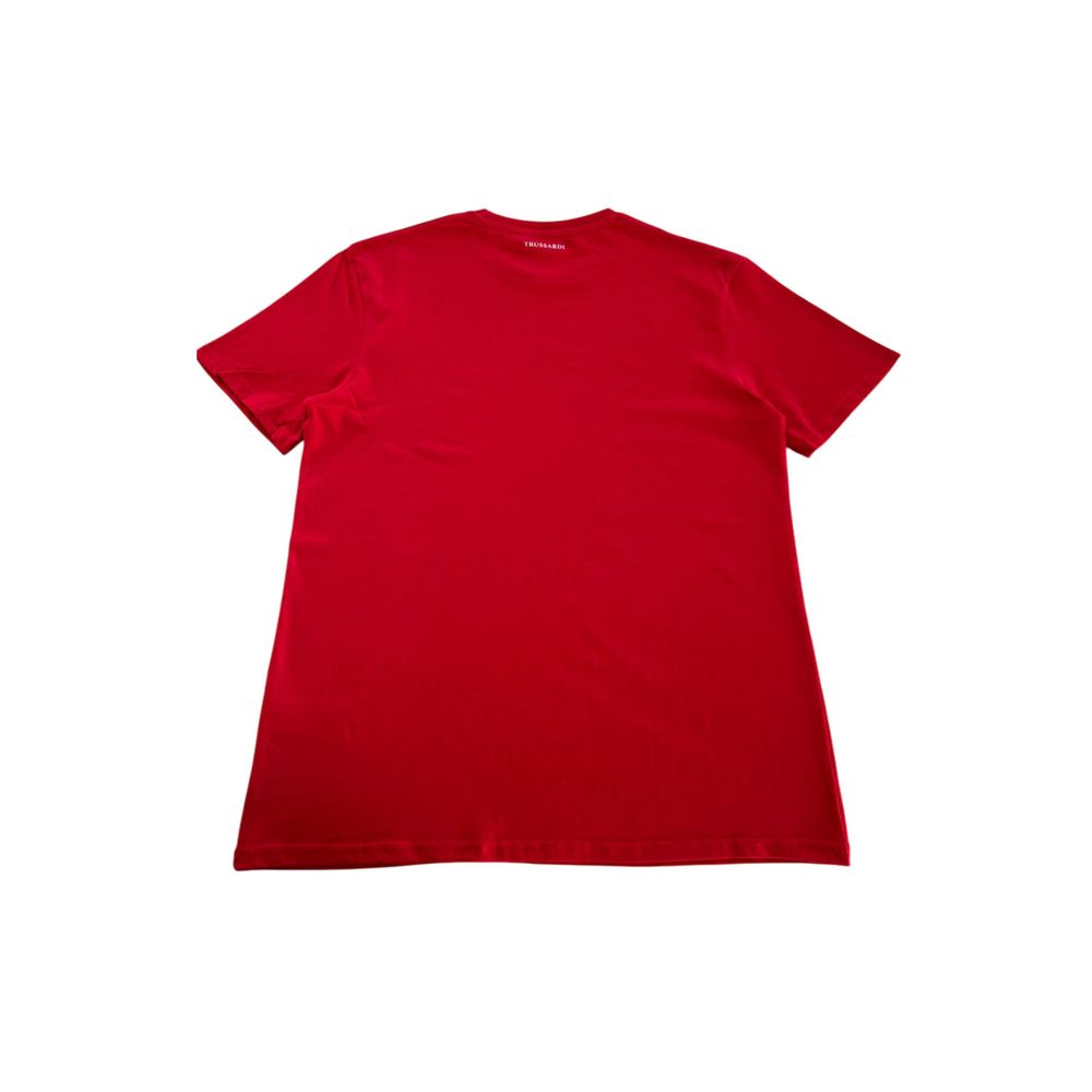 Trussardi Beachwear „Rotes Baumwoll-Herren-T-Shirt“