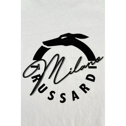 Trussardi Beachwear Weißes Baumwoll-T-Shirt für Herren