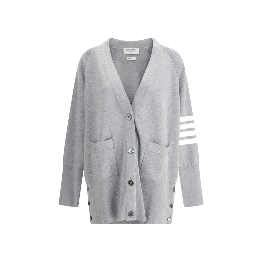 Thom Browne Graue Baumwoll-Strickjacke