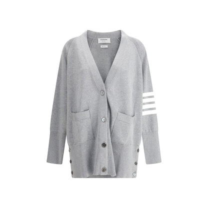 Thom Browne Graue Baumwoll-Strickjacke