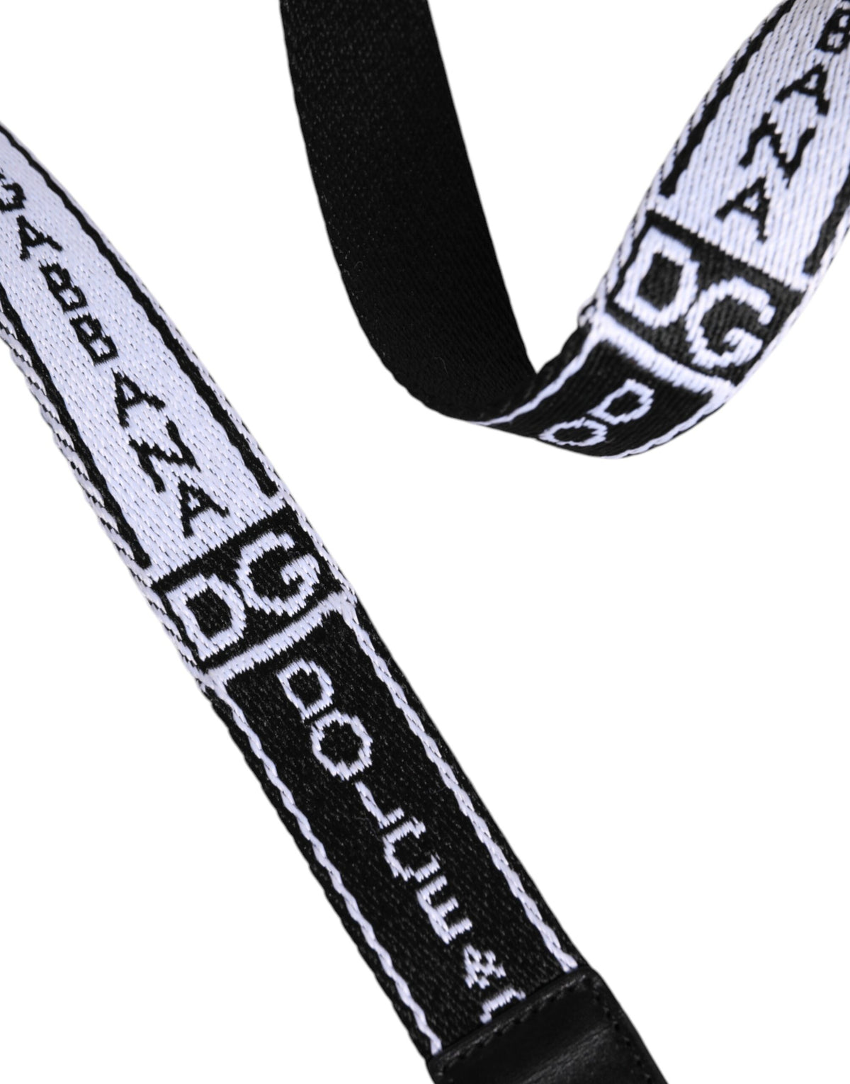 Dolce &amp; Gabbana Gürtel mit Metall-Logo-Schnalle in Schwarz und Weiß