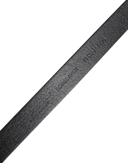 Dolce &amp; Gabbana – Klassischer Gürtel aus schwarzem Kalbsleder mit Metall-Logoschnalle