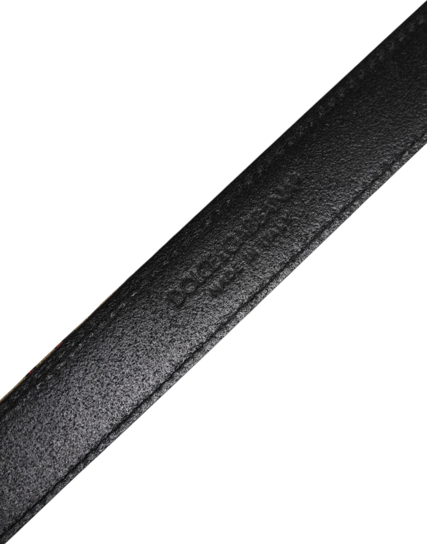 Dolce &amp; Gabbana – Goldfarbener Gürtel aus geblümtem Jacquard-Leder mit Metallschnalle