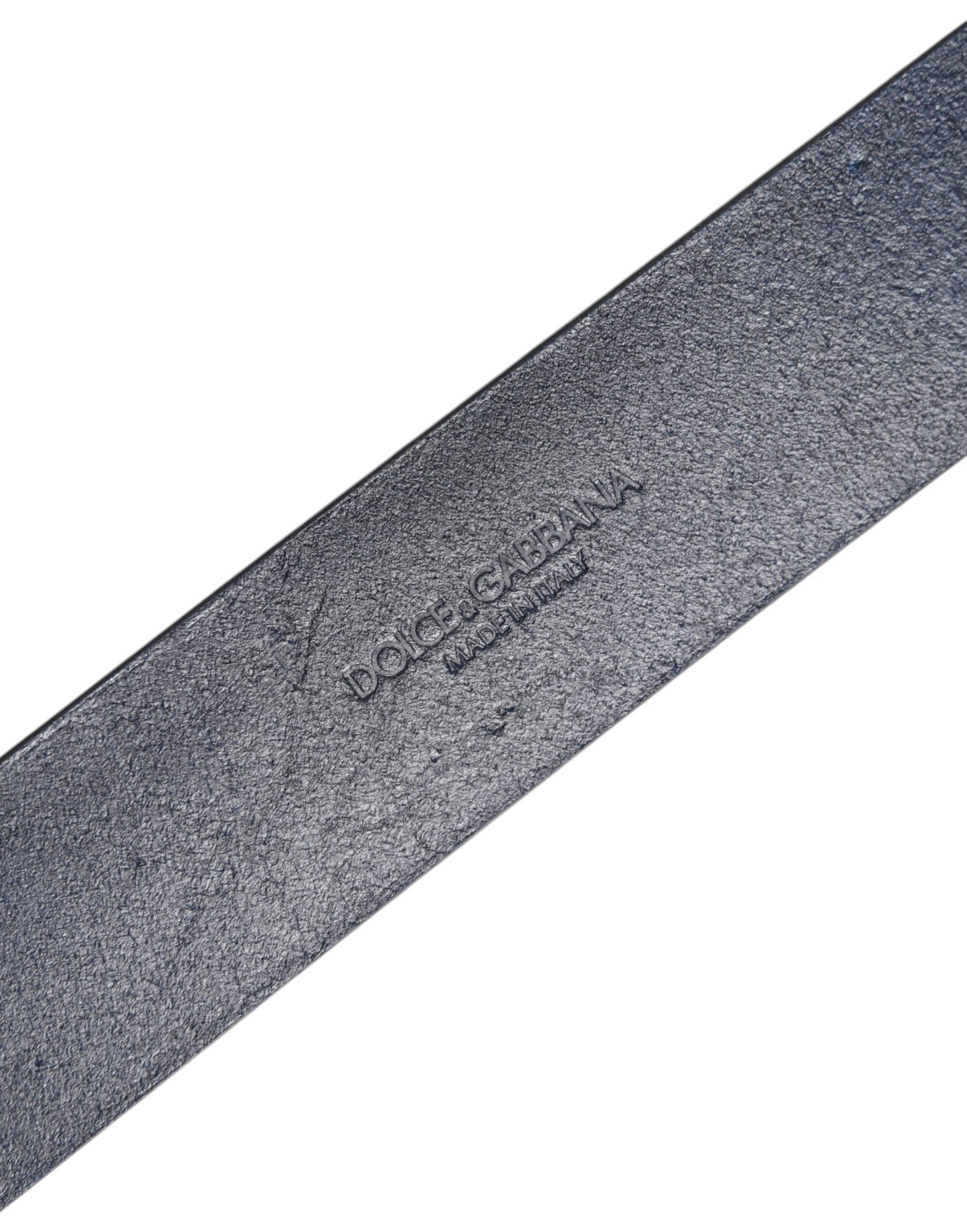 Dolce &amp; Gabbana – Klassischer Ledergürtel mit Metall-Logoschnalle in Blau