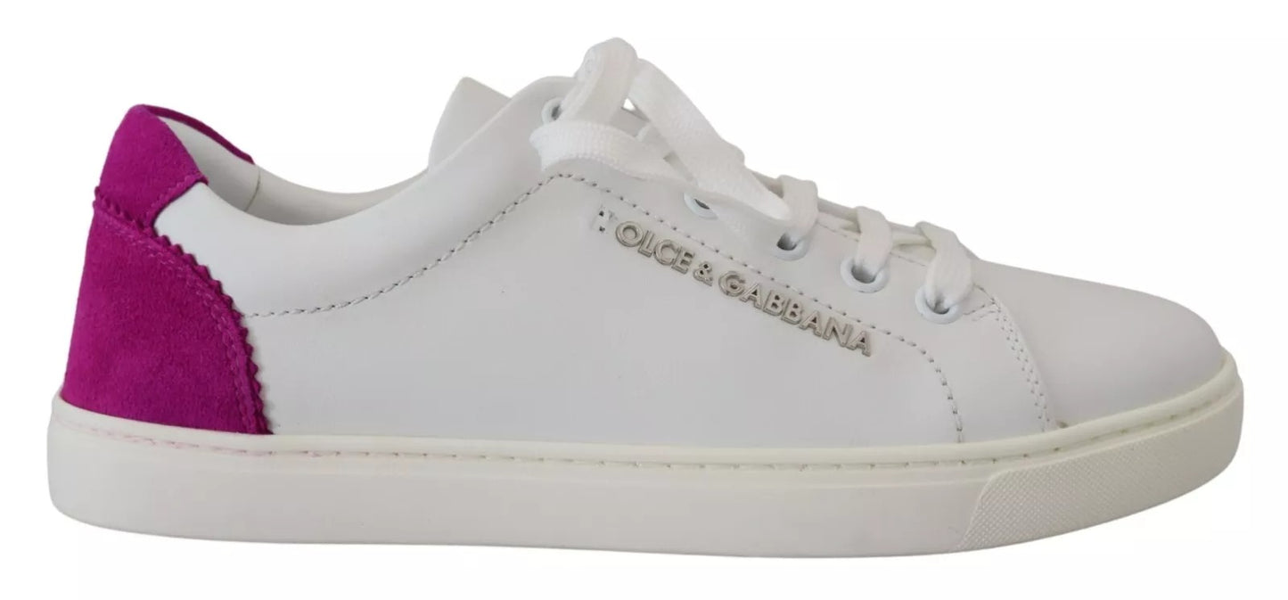 Dolce & Gabbana White Classic Sneakers Women Leather Shoes
