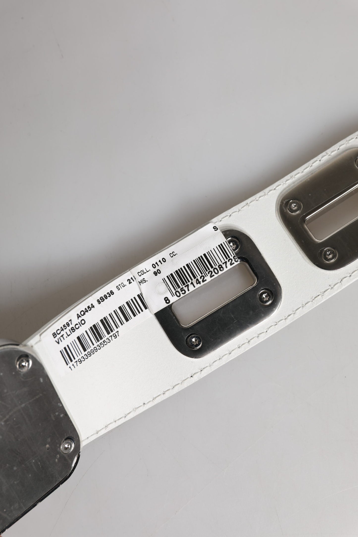 Dolce &amp; Gabbana – Weißer Ledergürtel mit goldfarbener drehbarer Schnalle