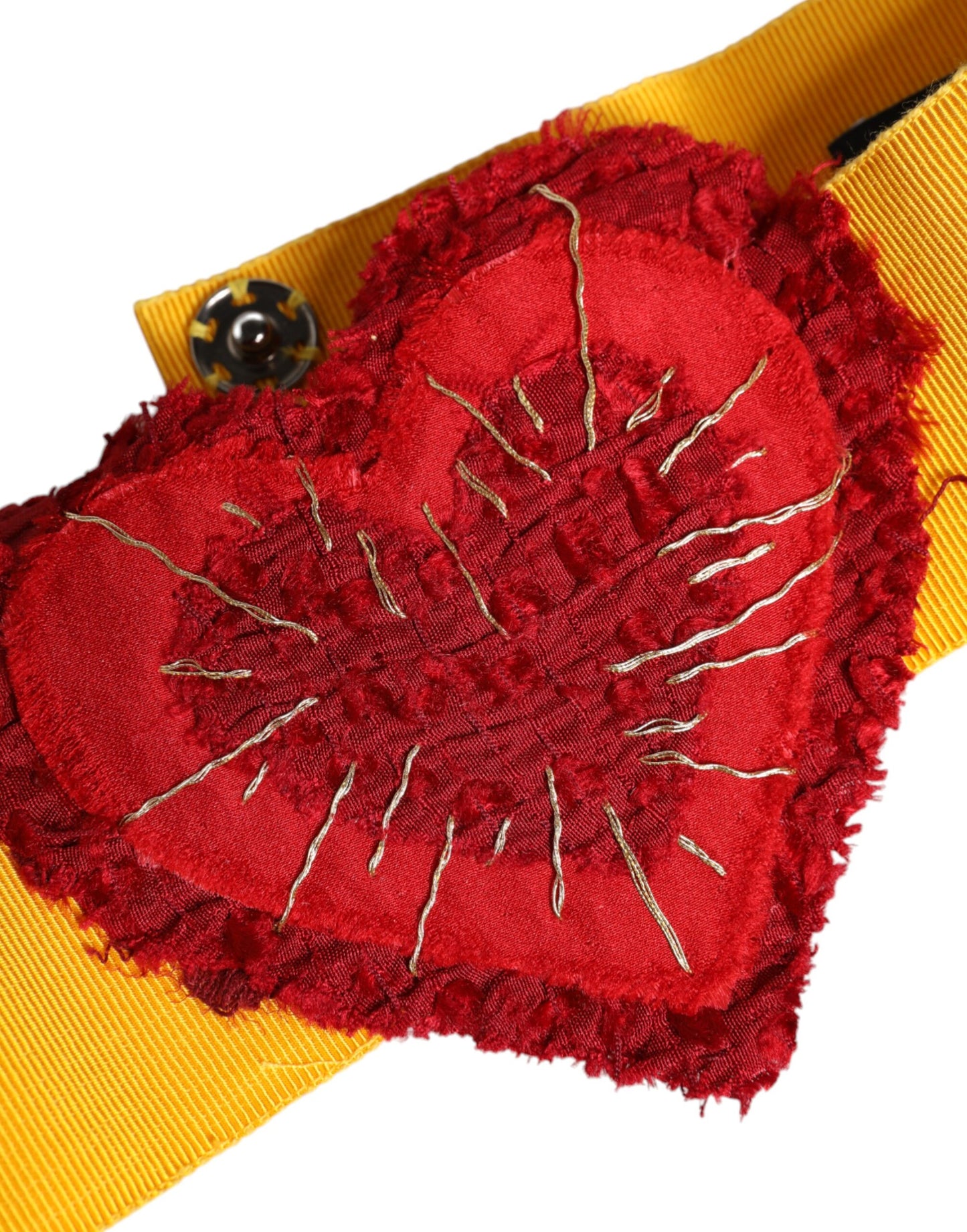 Dolce &amp; Gabbana – Gelber, dehnbarer Gürtel mit breiter Taille und Herzverzierung