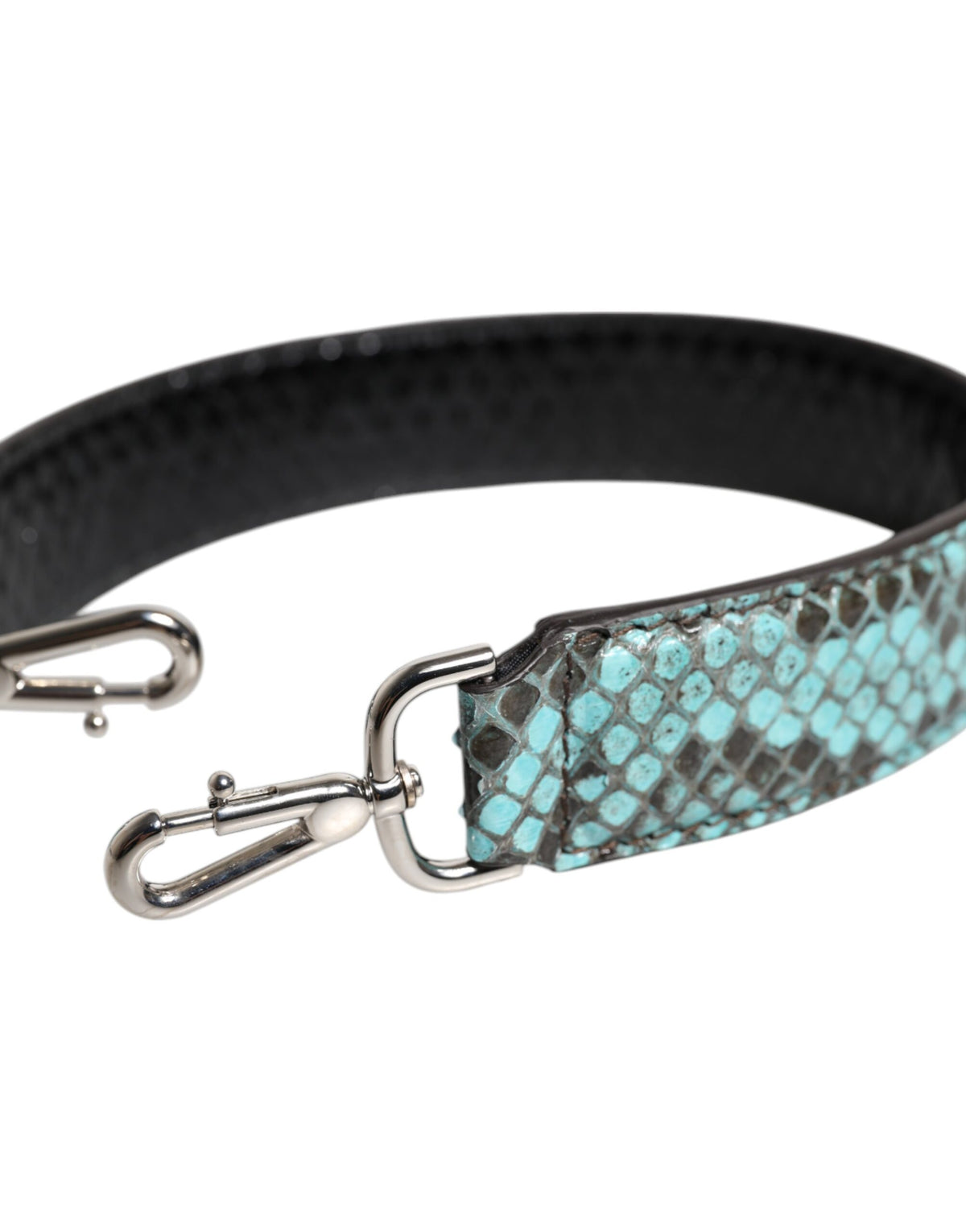 Dolce &amp; Gabbana Schwarz Blau Exotische Ledertasche Schultergurt