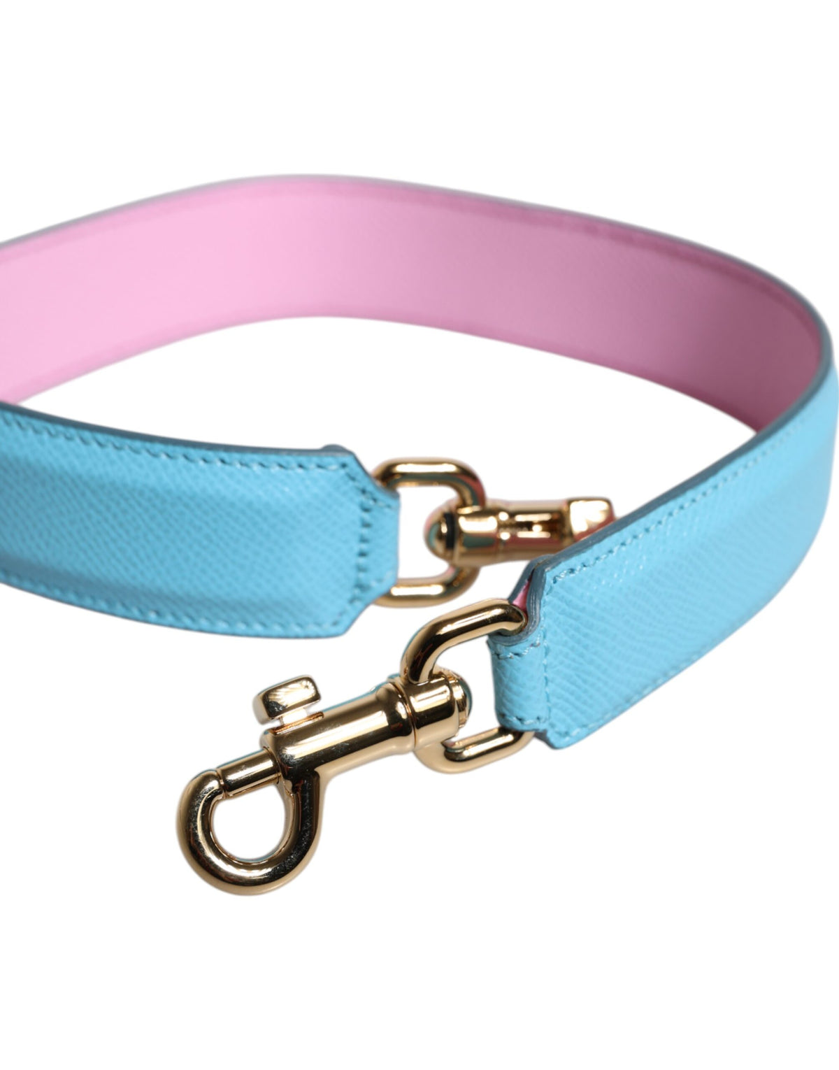 Dolce &amp; Gabbana Pink Blau Leder Griff Tasche Schultergurt