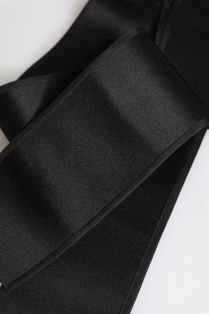 Dolce & Gabbana Black Satin Wide Waist Belt