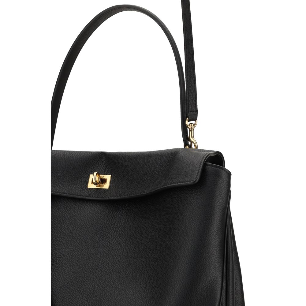 Balenciaga Schultertasche aus schwarzem Kalbsleder Bos Taurus