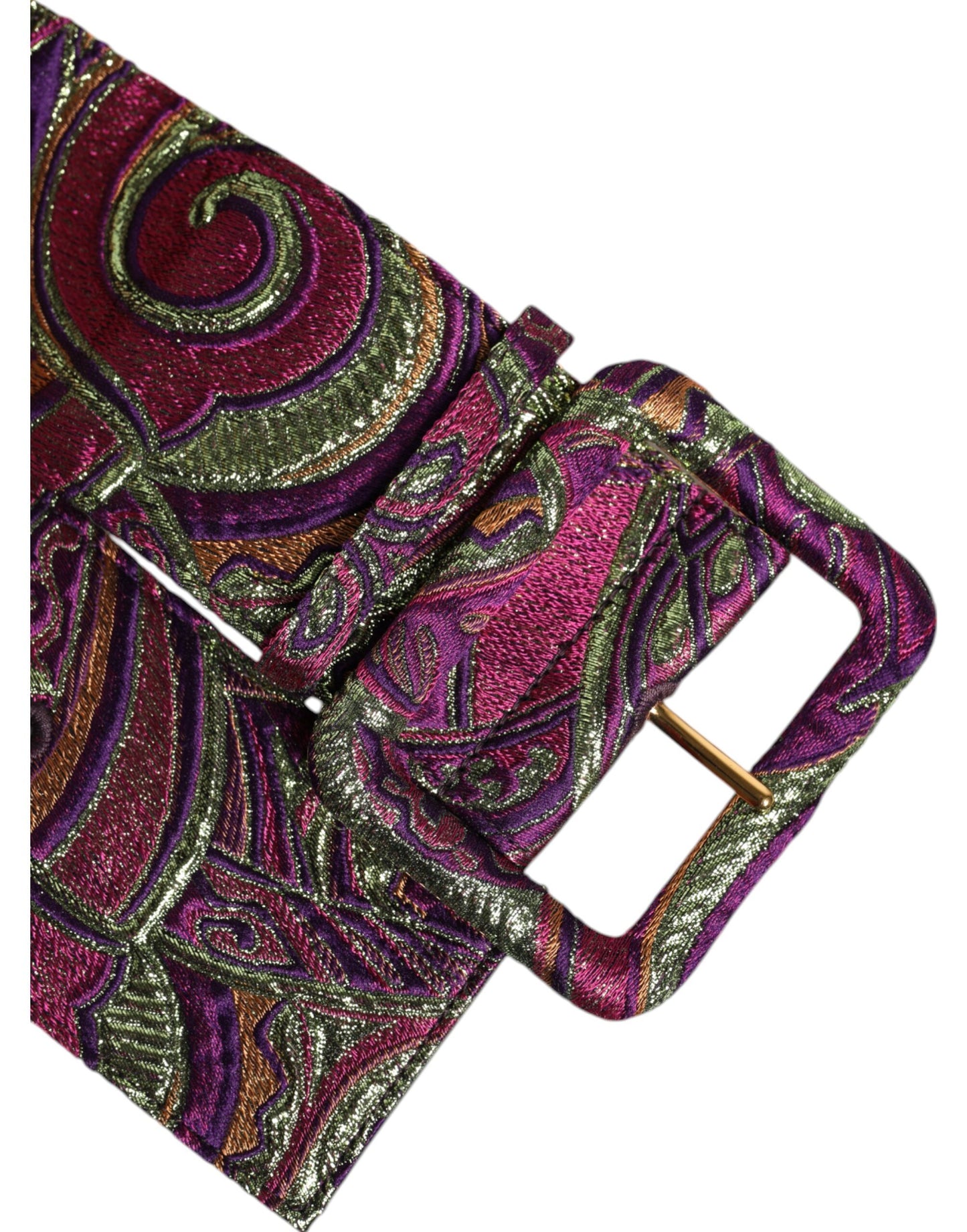 Dolce & Gabbana Multicolor Floral Jacquard Wide Waist Belt