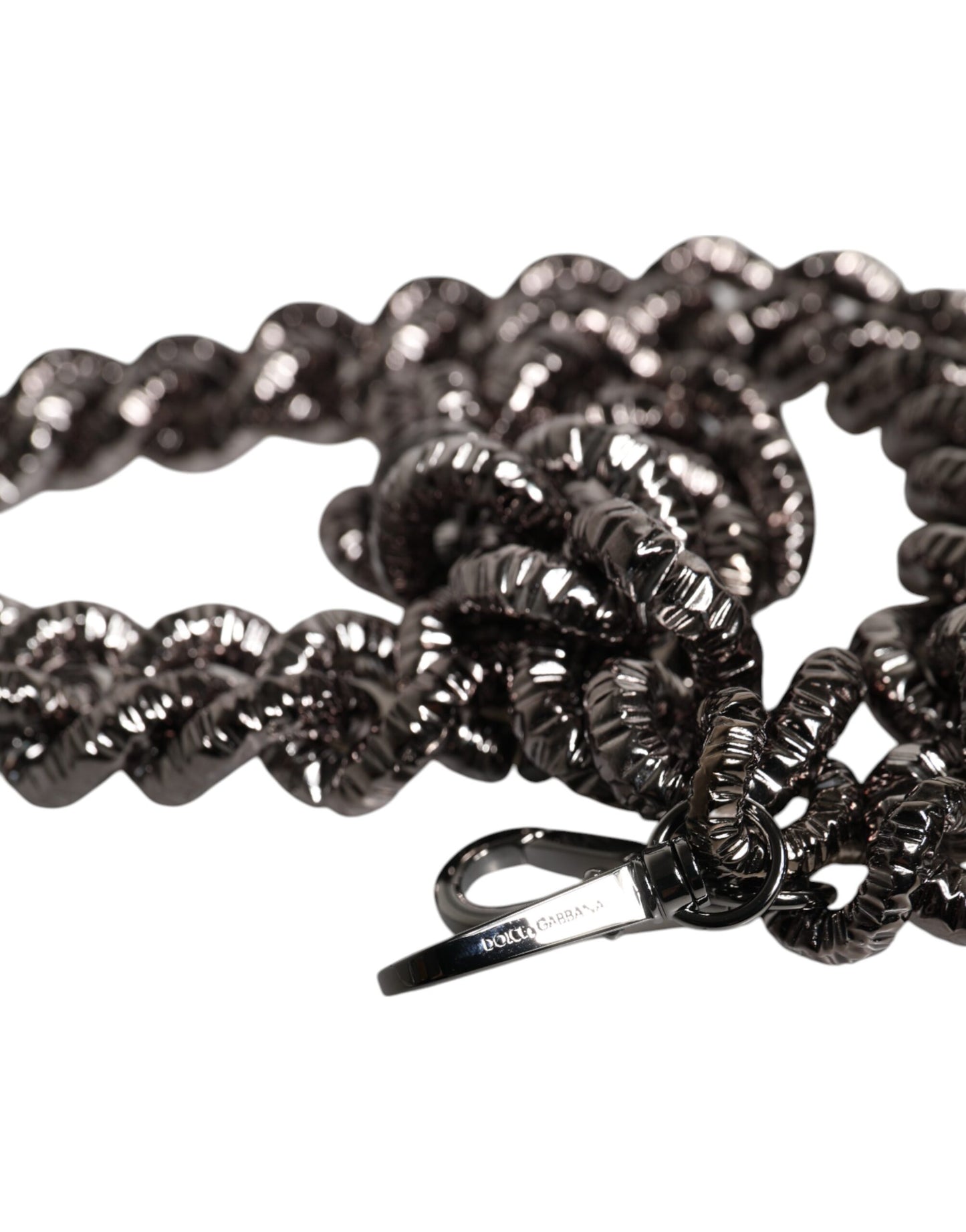 Dolce &amp; Gabbana – Schulterriemen mit Logo-Gravur in Schwarz