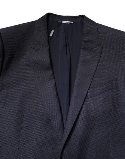 Dolce &amp; Gabbana – Einreihiger Mantel-Blazer-Anzug aus schwarzer Wolle