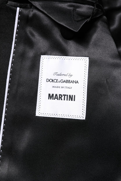 Dolce &amp; Gabbana Schwarzer einreihiger Herrenmantel MARTINI Blazer