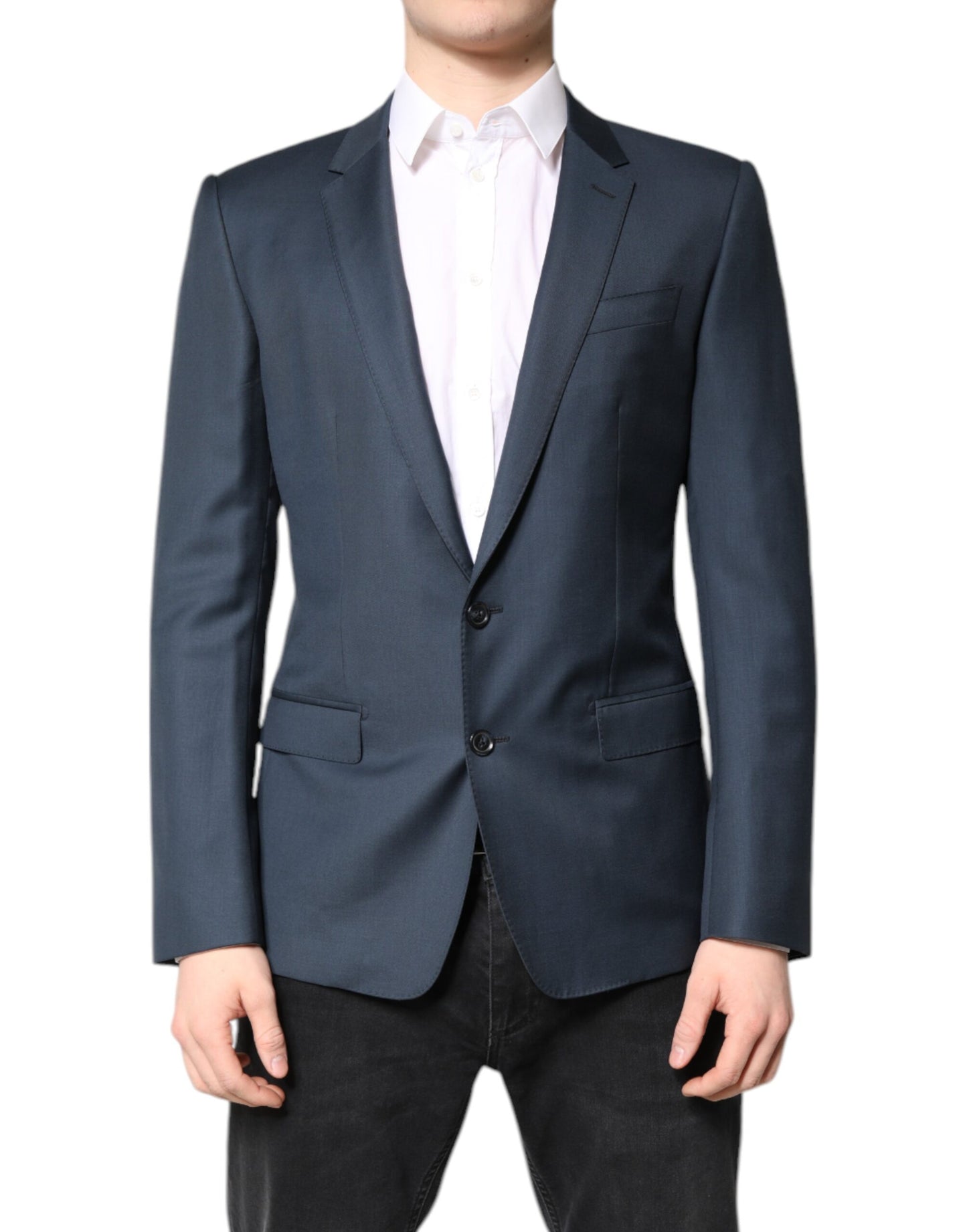 Dolce &amp; Gabbana Blauer einreihiger Herrenmantel MARTINI Blazer