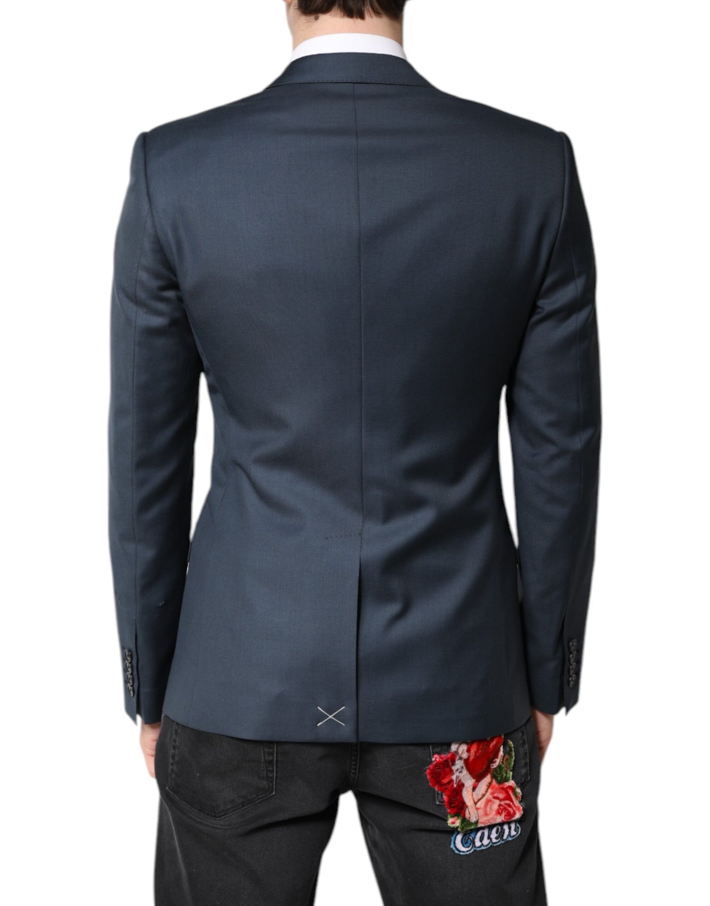 Dolce &amp; Gabbana Blauer einreihiger Herrenmantel MARTINI Blazer