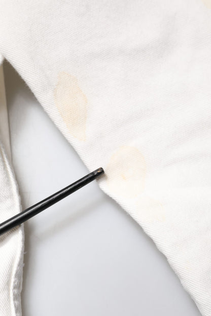 Dolce &amp; Gabbana – Weiße Jeansjacke aus Baumwollstretch mit Graffiti-Print