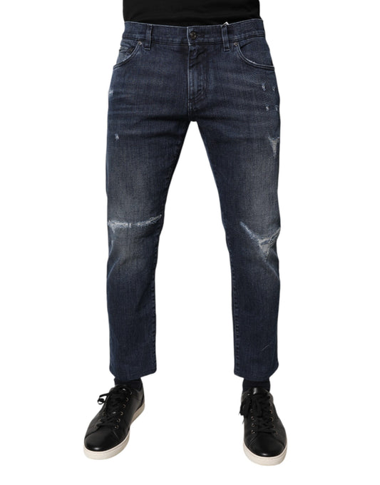 Dolce &amp; Gabbana Blaue Skinny Jeans aus Baumwollstretch für Herren