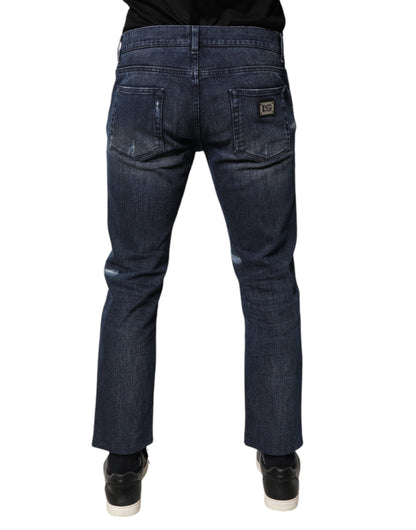 Dolce &amp; Gabbana Blaue Skinny Jeans aus Baumwollstretch für Herren