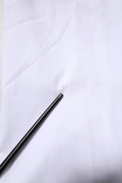 Dolce &amp; Gabbana – Weißes, goldfarbenes Hemd aus Baumwollstretch