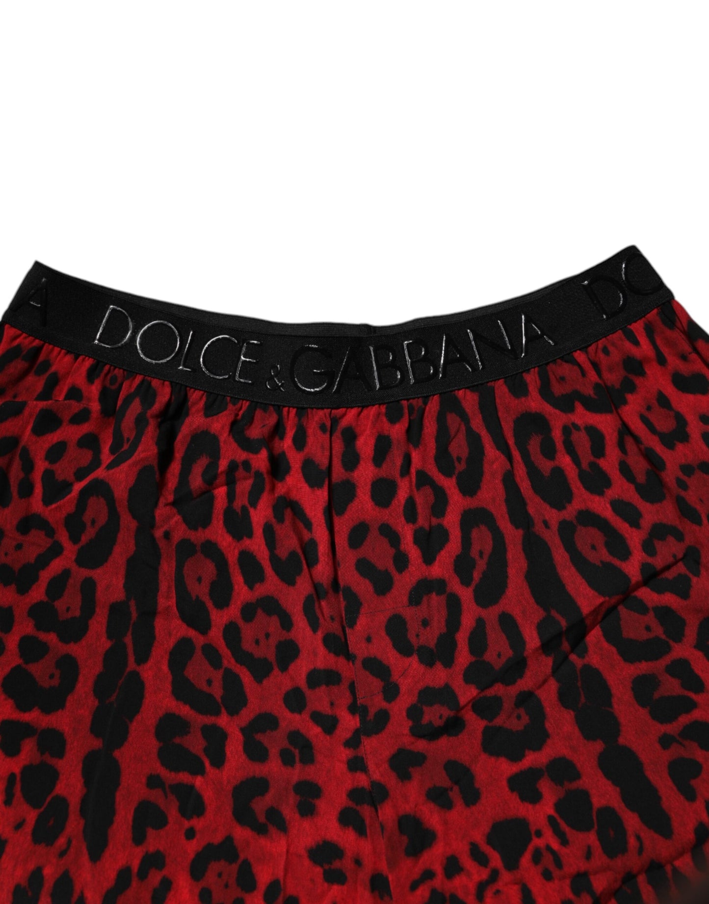 Dolce &amp; Gabbana – Bermudashorts aus Viskose mit rotem Leopardenmuster