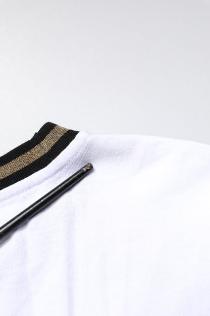 Dolce &amp; Gabbana – Weißes Baumwoll-T-Shirt mit Rundhalsausschnitt und grafischem Print