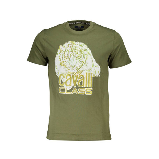 Grünes Baumwoll-T-Shirt der Cavalli Class