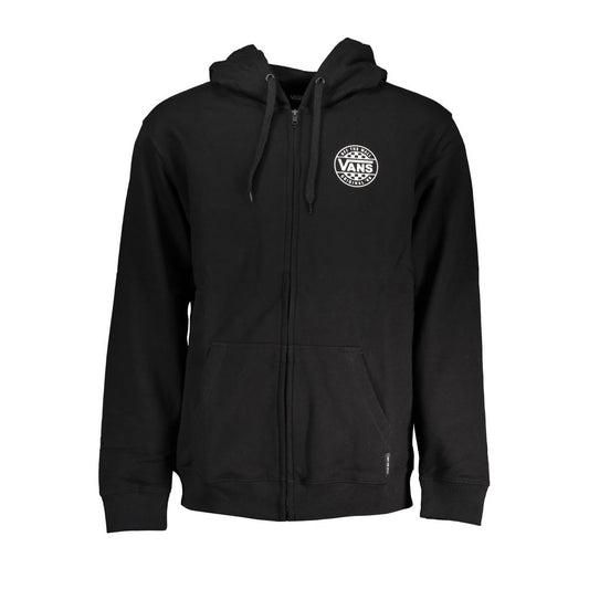 Vans – Schwarzer Herrenpullover aus Baumwolle mit Kapuze und Reißverschlusstaschen