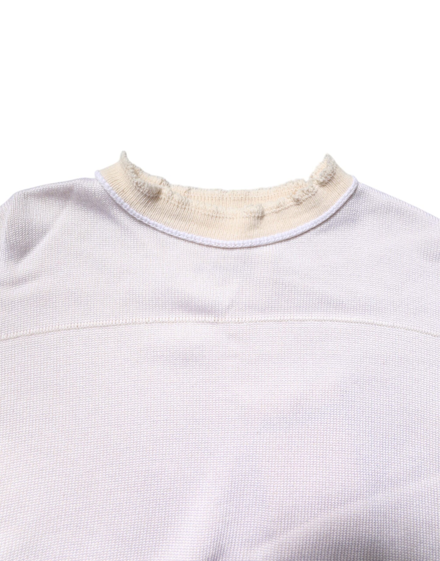 Jil Sander White Viscose Crew Neck Long Sleeves Pullover Sweater