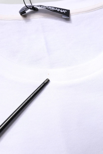 Dolce &amp; Gabbana – Weißes Baumwoll-T-Shirt mit Rundhalsausschnitt und #DGFamily-Print