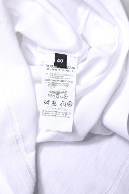 Dolce &amp; Gabbana – Weißes Baumwoll-T-Shirt mit Rundhalsausschnitt und #DGFamily-Print
