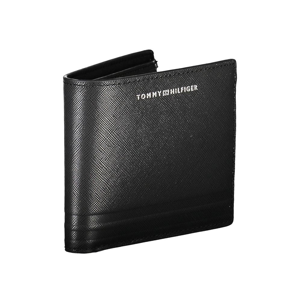 Tommy Hilfiger – Schwarze Lederbrieftasche für Herren