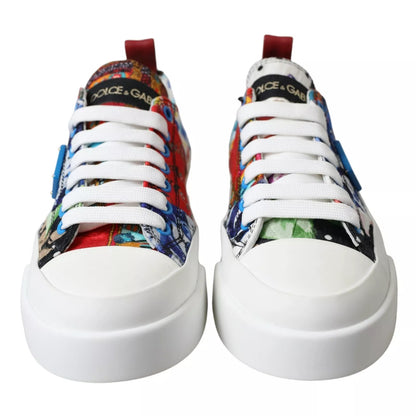 Dolce & Gabbana Multicolor Patchwork Low Top Sneakers Shoes